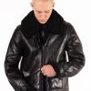 Men Human Scales Leather | Burt Shearling Black Distressed