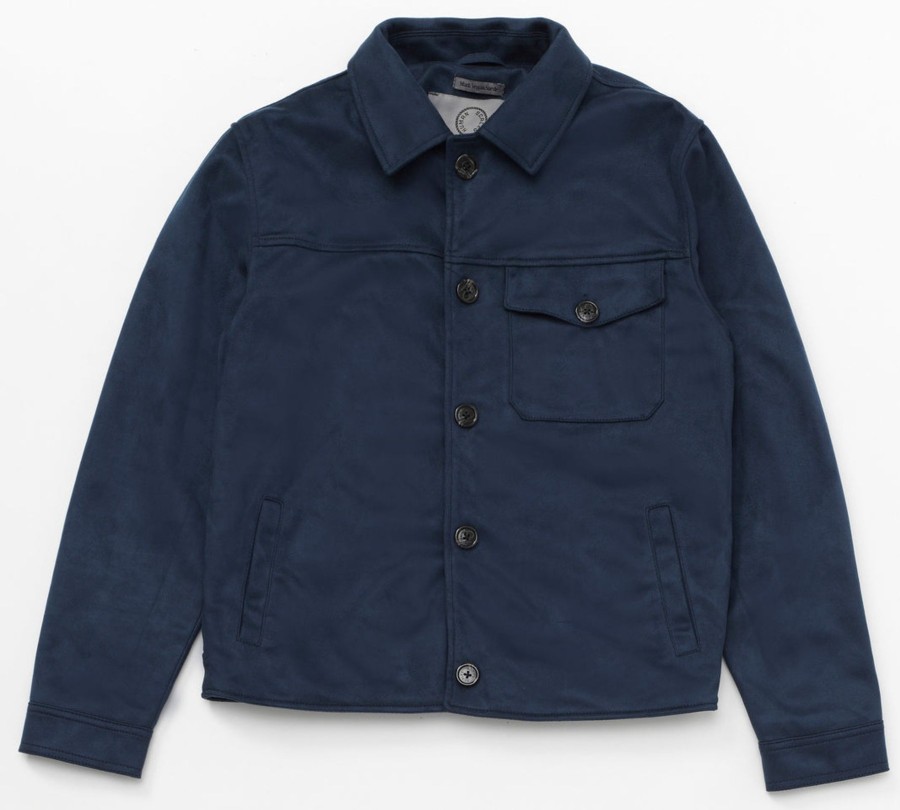 Men Human Scales Overshirts | Mark Vegan Suede Navy