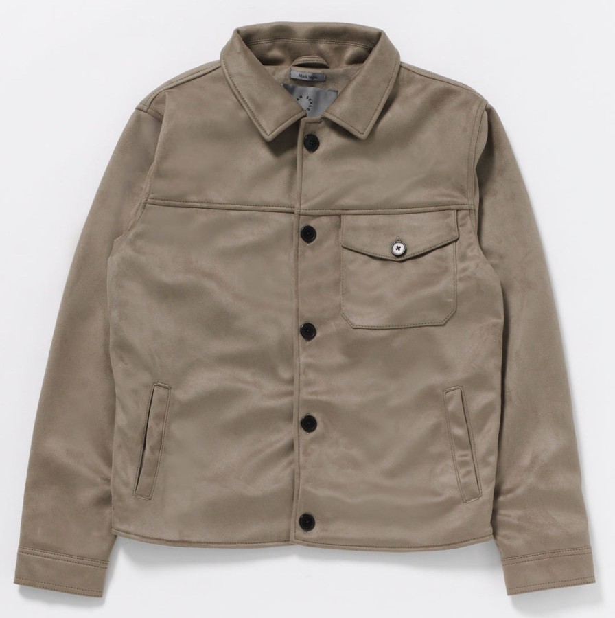 Men Human Scales Overshirts | Mark Vegan Suede Lt Grey