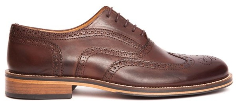 Men Human Scales Brogues | Gerry Dark Brown