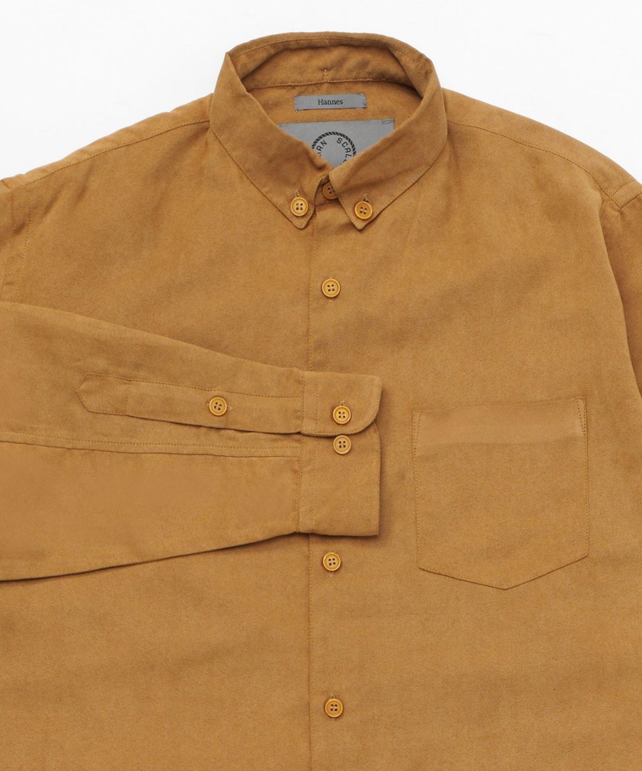 Men Human Scales Sweaters | Hannes Vegan Suede Camel